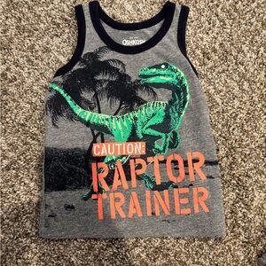 OshKosh B'gosh Green and Gray Dinosaur Tank Top